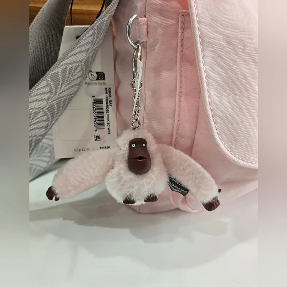 Kipling Bag Crossbody Shoulder Light Pink Monkey Keychain, NEW BAY - Picture 4 of 17
